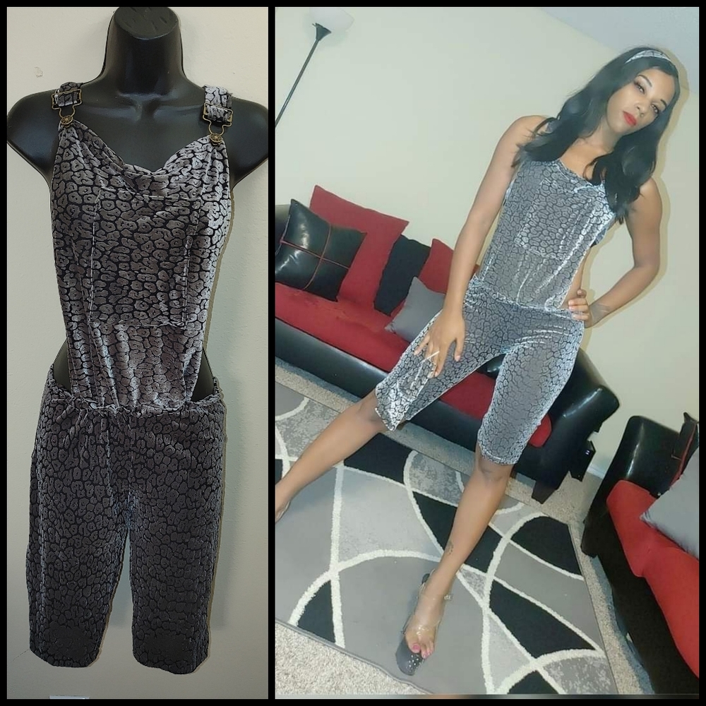 Custom Made Cheetah Print Overalls + Mask